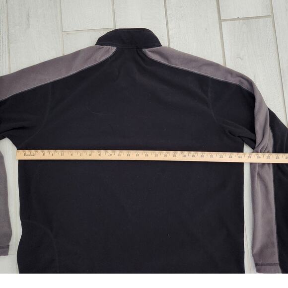 REI Mens Large 1/4 Zip Pullover Shirt Long Sleeve Black Mock Neck Fleece Outdoor - Picture 8 of 8